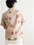 Portuguese Flannel - Camp-Collar Floral-Print Linen and Cotton-Blend Shirt - Red