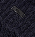 Hugo Boss - Ribbed Virgin Wool Beanie - Blue