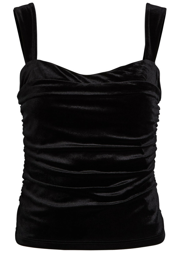 Photo: Reformation Trish Ruched Velour top Black