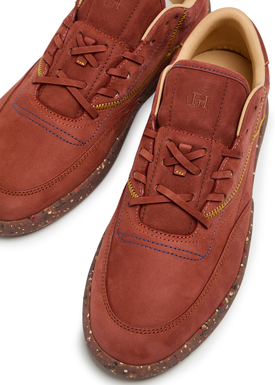 Gabriela Hearst Ohio Speckled Nubuck Sneakers Burgundy