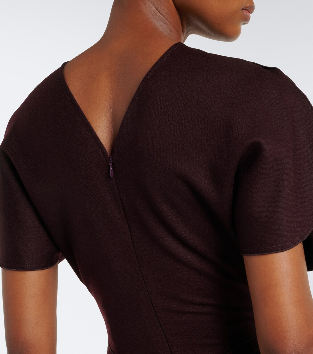 Victoria Beckham Bela gathered virgin wool midi dress