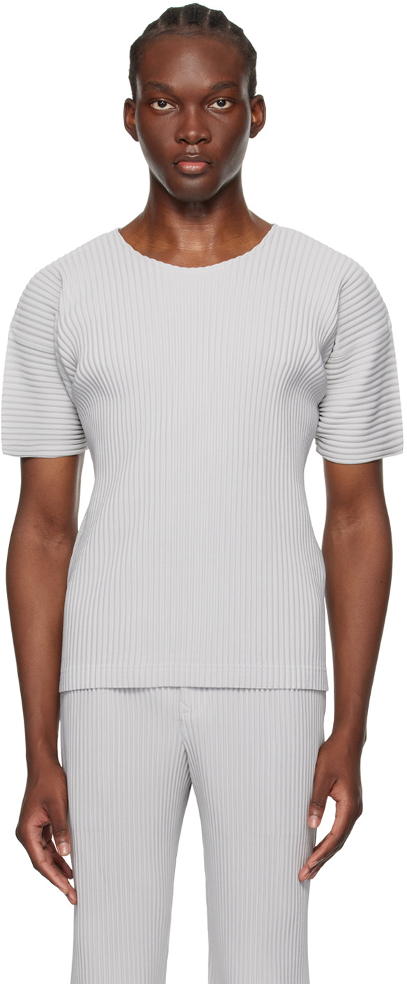 HOMME PLISSÉ ISSEY MIYAKE Gray Basics T-Shirt Homme Plisse Issey