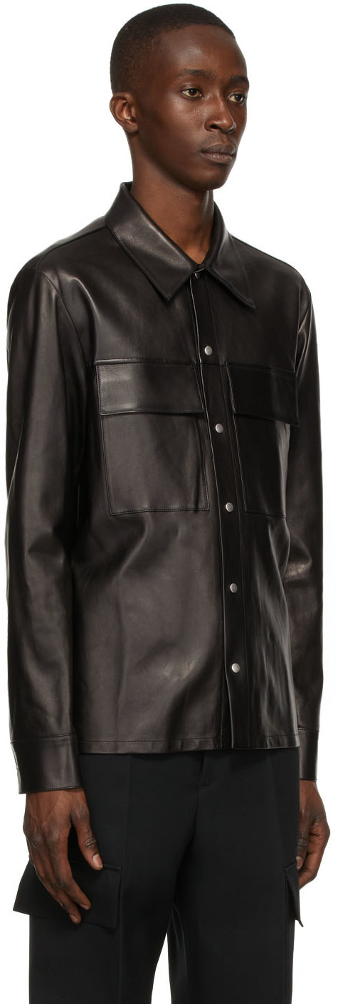 Jil Sander Black Leather Shirt Jacket Jil Sander