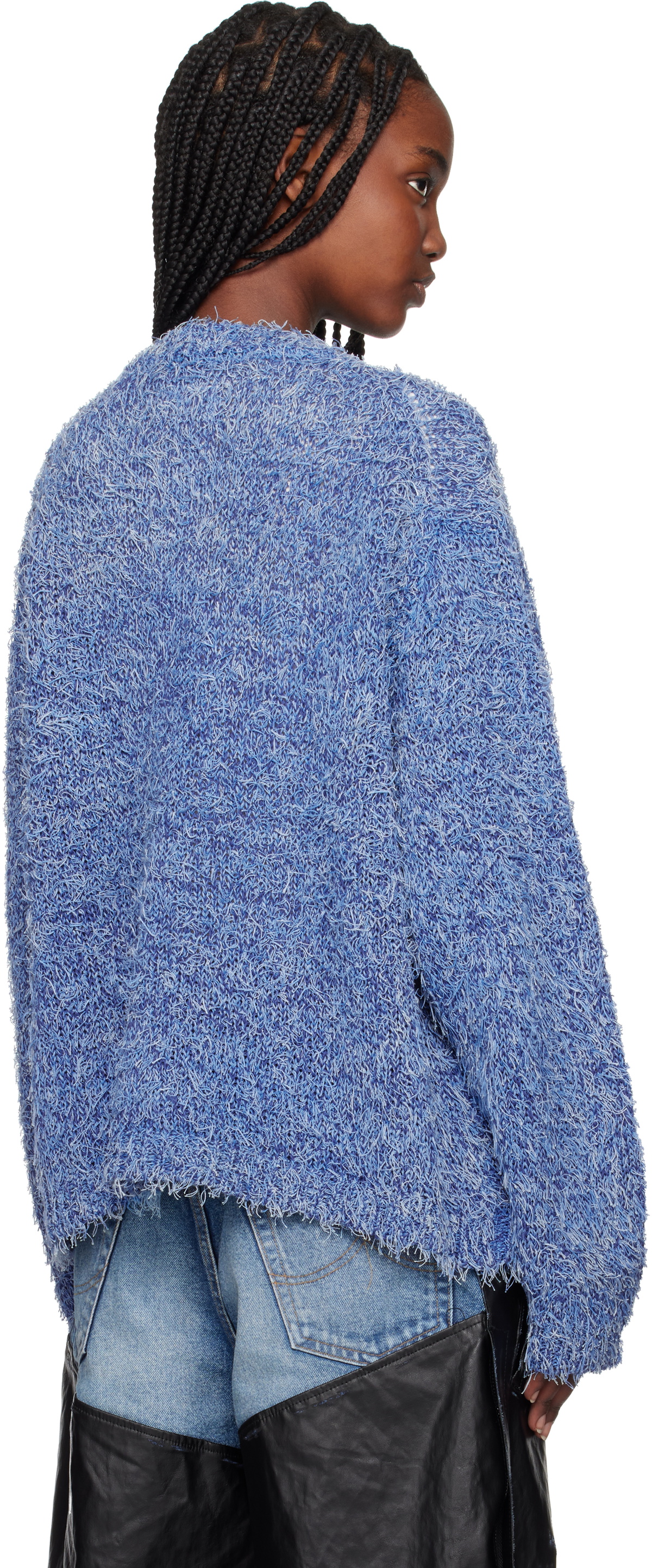 doublet Blue Tweed Knit Cardigan Doublet