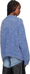 doublet Blue Tweed Knit Cardigan