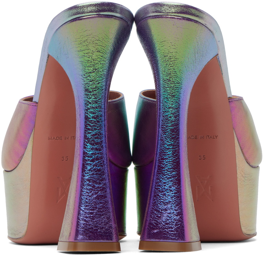Amina Muaddi Purple Silk High Heel Pumps
