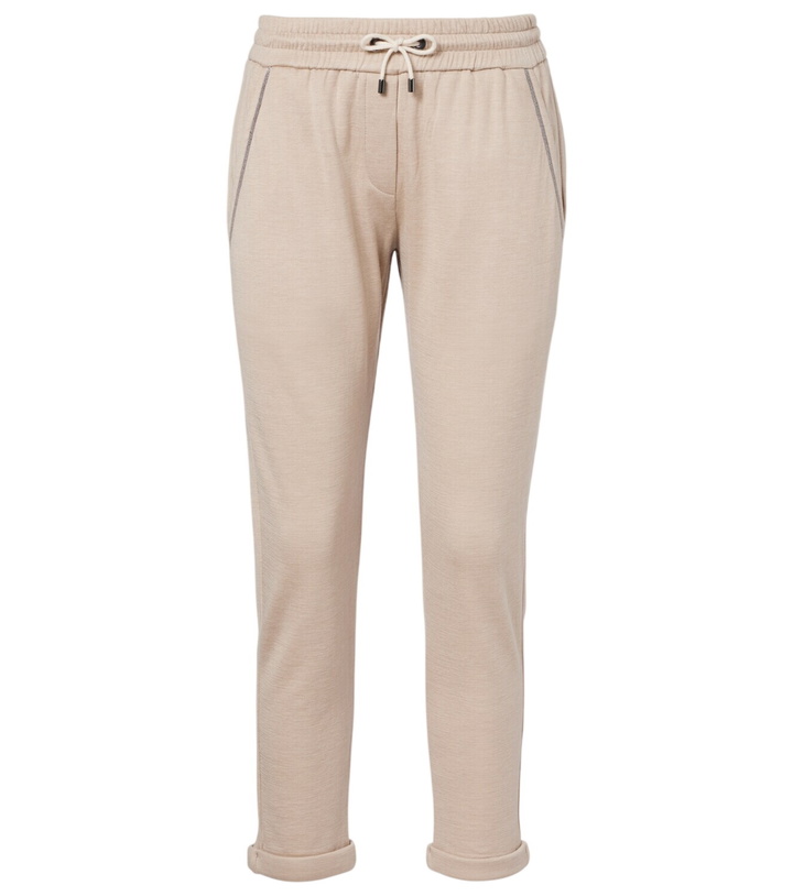 Photo: Brunello Cucinelli Monili cotton and silk-blend sweatpants