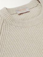 John Smedley - Upson Ribbed Recycled Cashmere and Merino Wool-Blend Sweater - Neutrals