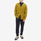 Needles Men's Mohair Solid Cardigan in Olive