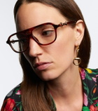Gucci Horsebit navigator glasses