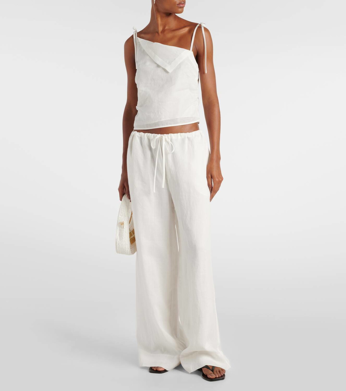 SIR Rosalia mid-rise ramie wed-leg pants