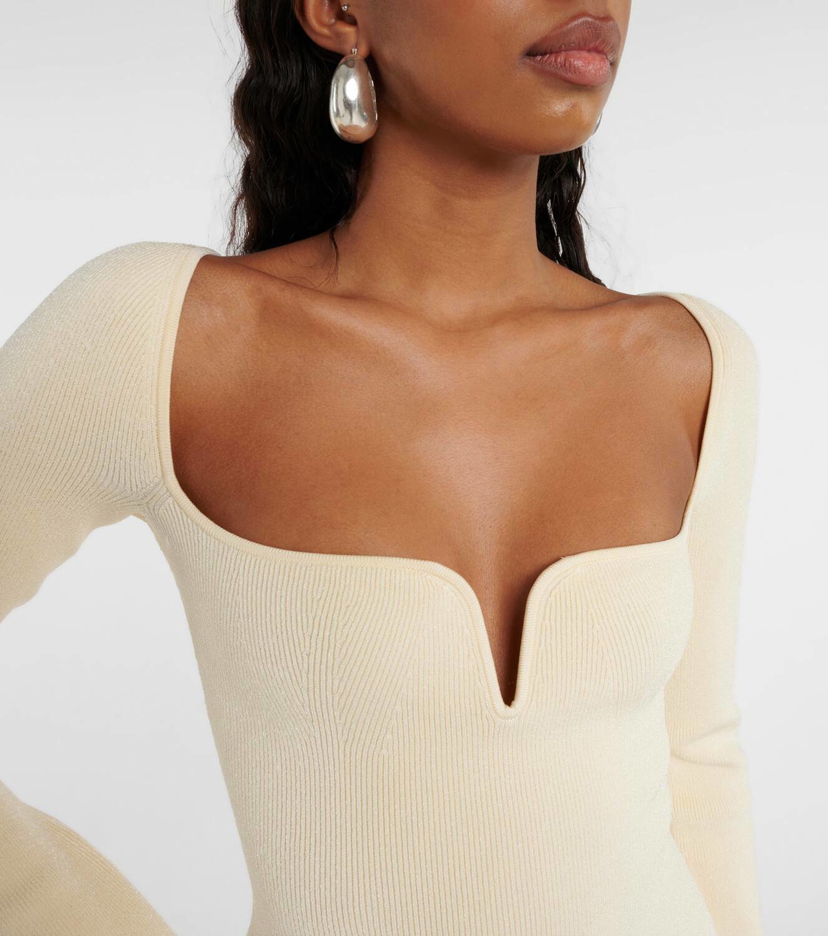 Galvan Gaia ribbed-knit bodysuit