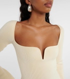 Galvan Gaia ribbed-knit bodysuit