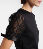 Nina Ricci Lace-trimmed cotton jersey T-shirt