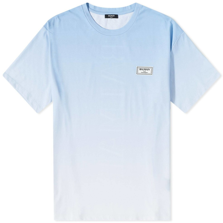 Photo: Balmain x Evian Gradient T-Shirt in Blue/White