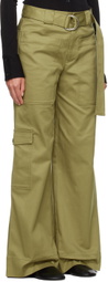 Proenza Schouler Khaki Proenza Schouler White Label Belted Trousers