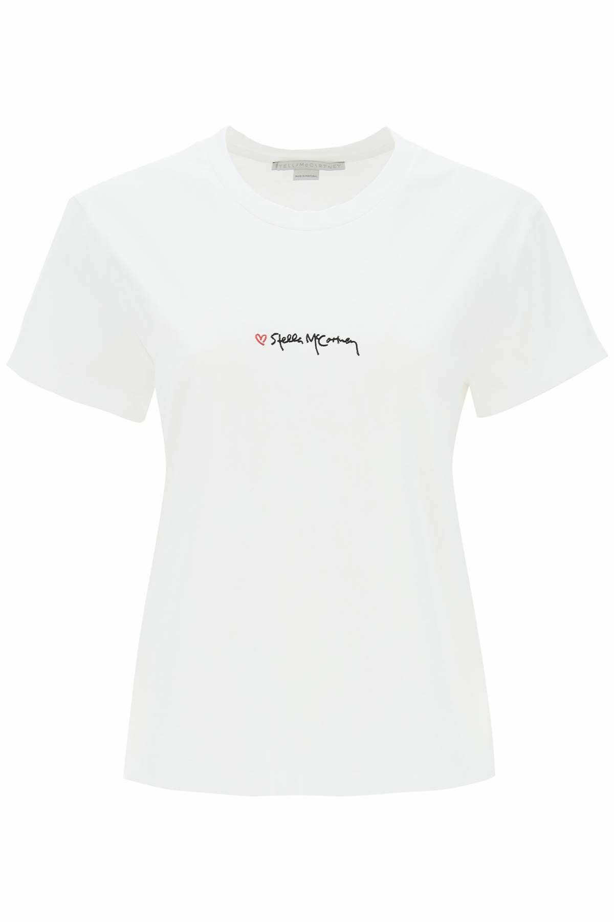 STELLA McCARTNEY t-shirt with embroidered signature Black