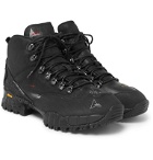 ROA - Andreas Paint-Splattered Leather and Rubber Hiking Boots - Black