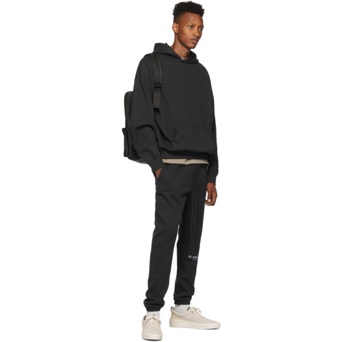 Essentials black reflective online hoodie