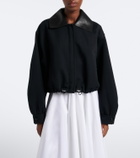 Givenchy Leather-trimmed cotton and wool jacket