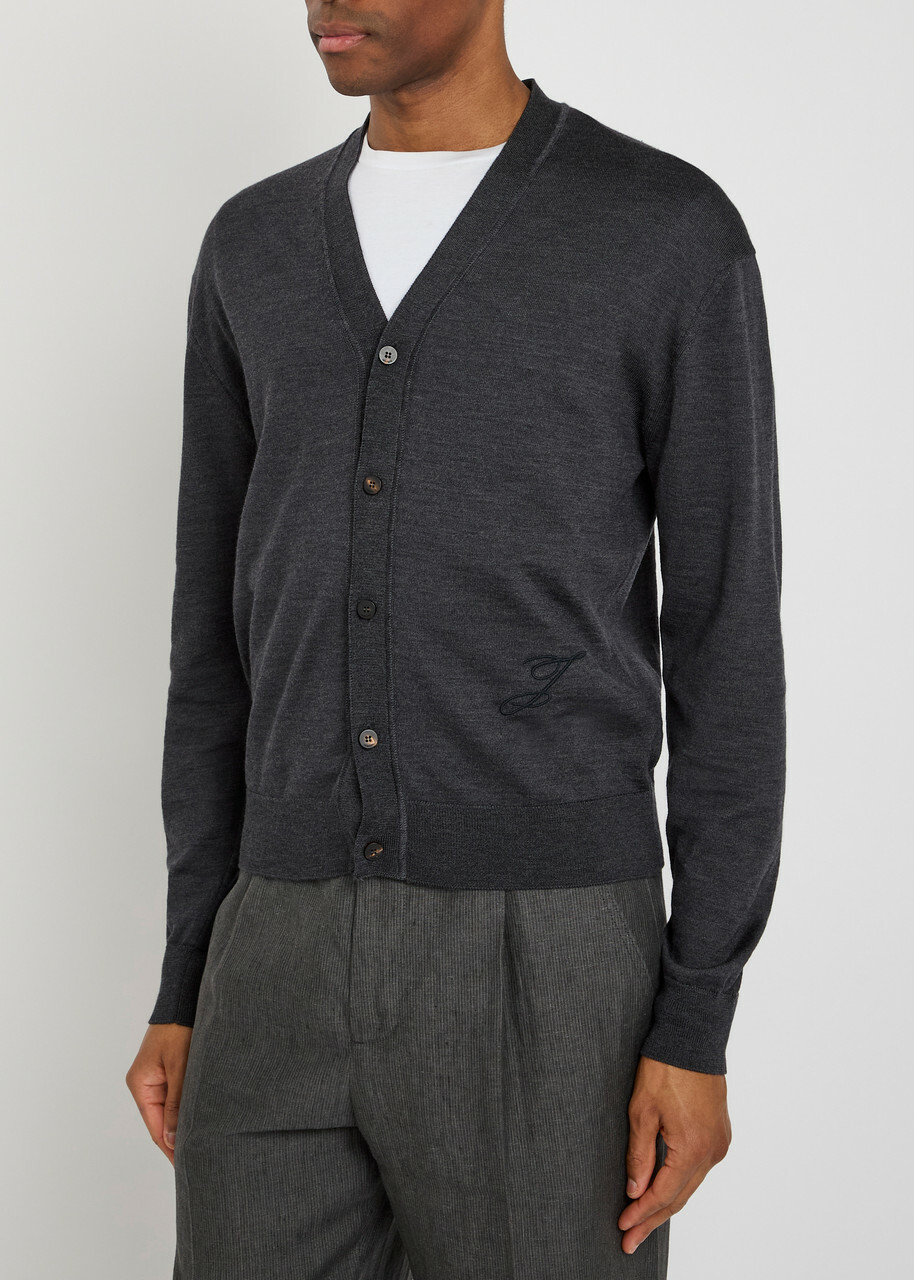 Jacquemus Le Cardigan Merino Wool-blend Cardigan Dark Grey