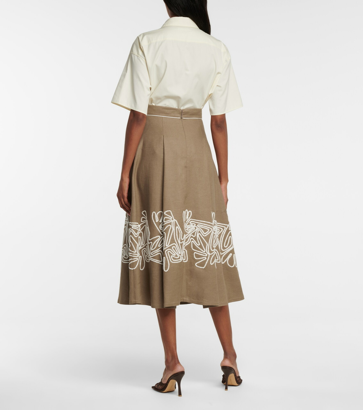 Loro Piana - Dolly high-rise linen midi skirt Loro Piana