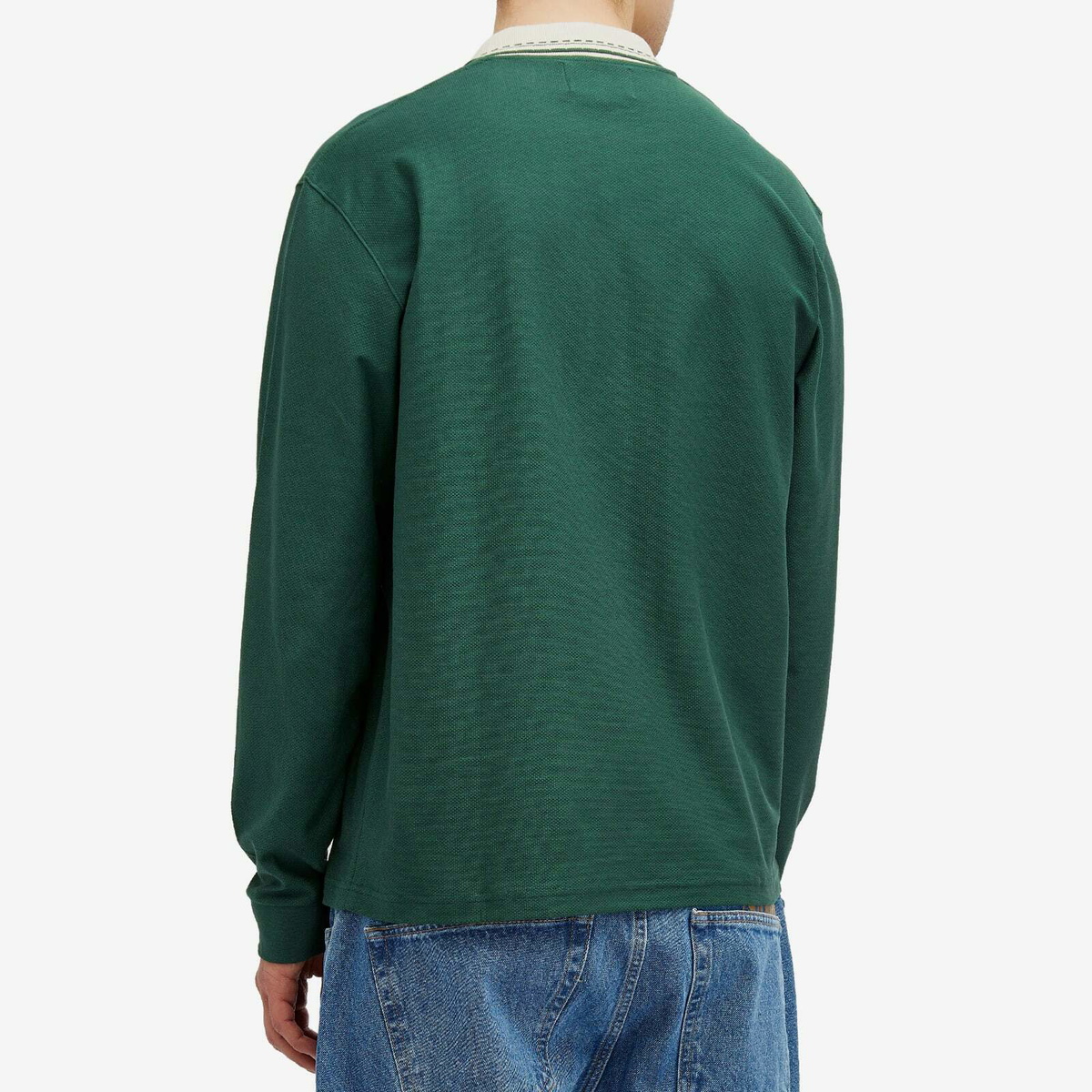 Palmes Men's Rio Long-Sleeved Zip Polo in Dark Green