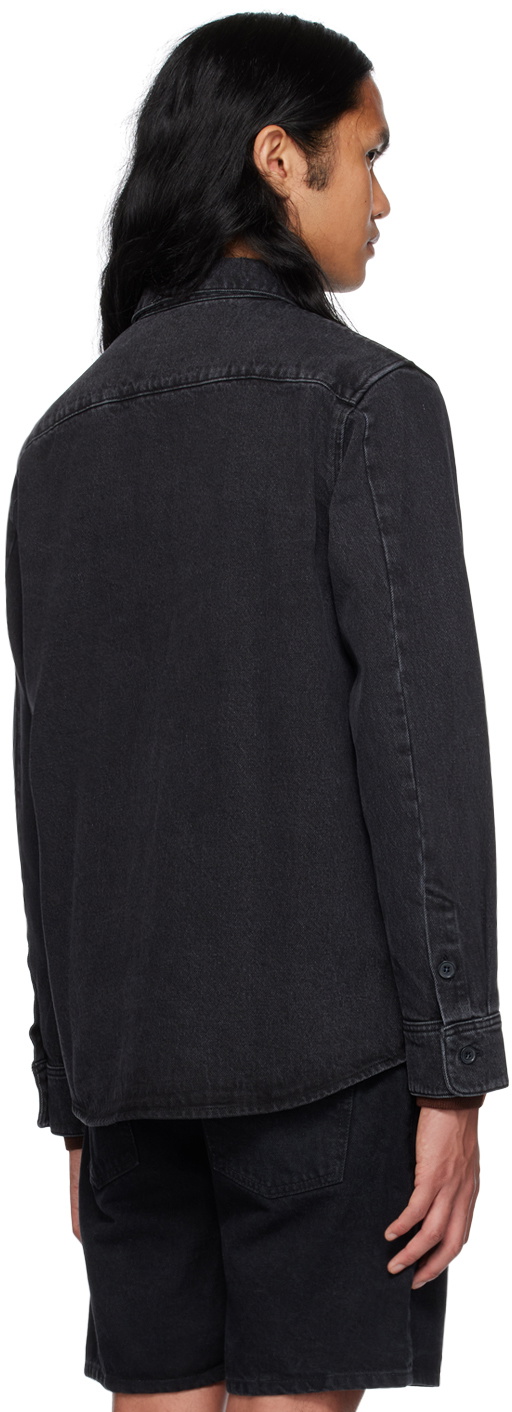 A.P.C. Black Spread Collar Denim Shirt A.P.C.