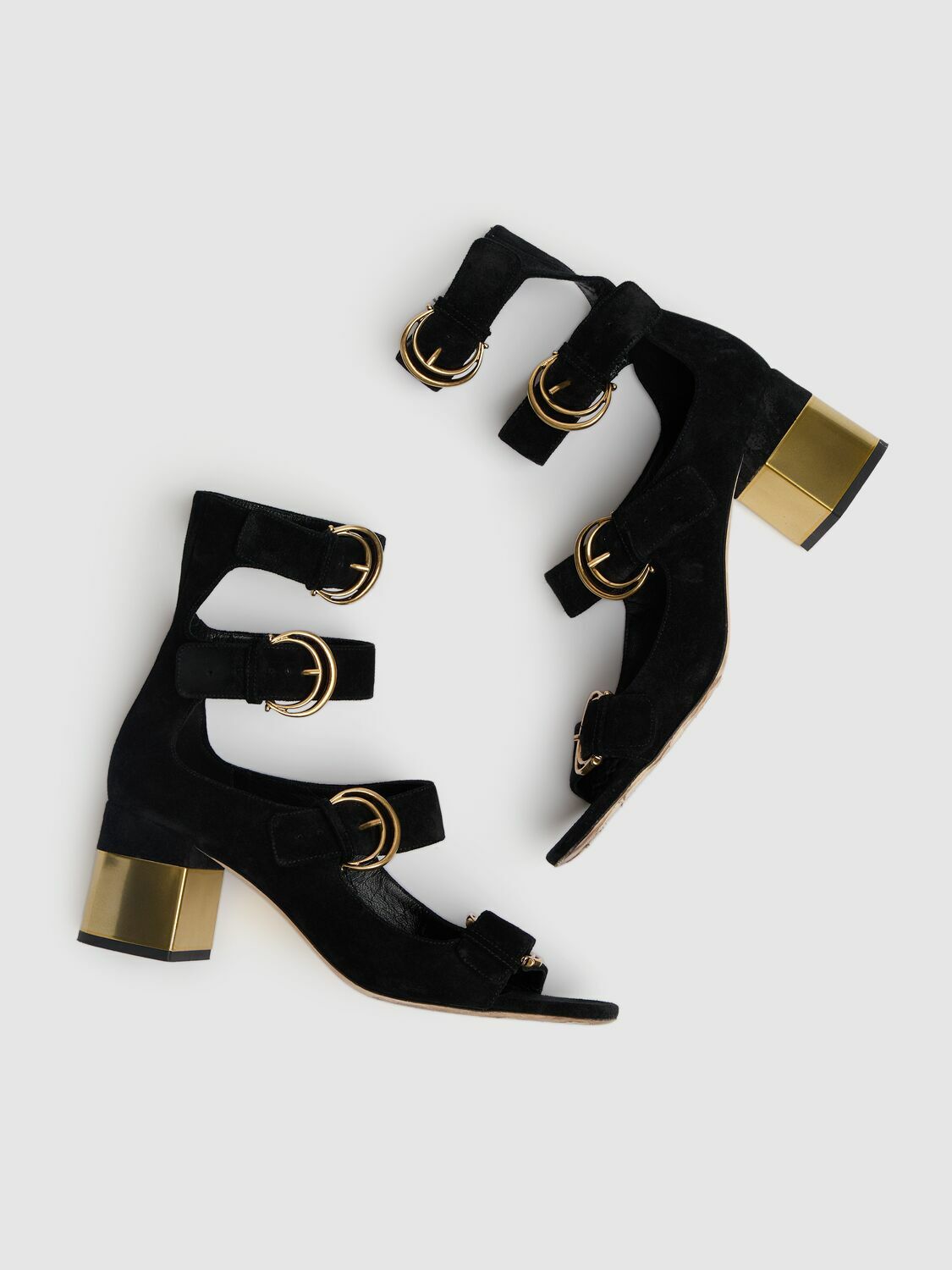 サンダル・ミュール Chloe'  ALIZE FLAT DOUBLE C BUCKLE SLEEPERS BLACK Chloé Alizè Flat Sandals | Black | FARFETCH
