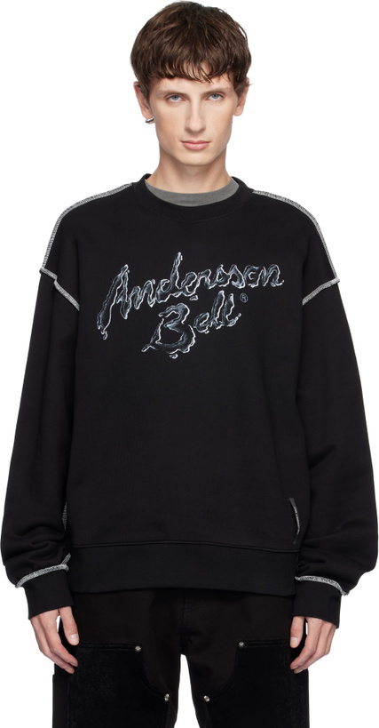 Photo: Andersson Bell Black Liquid Logo Sweatshirt