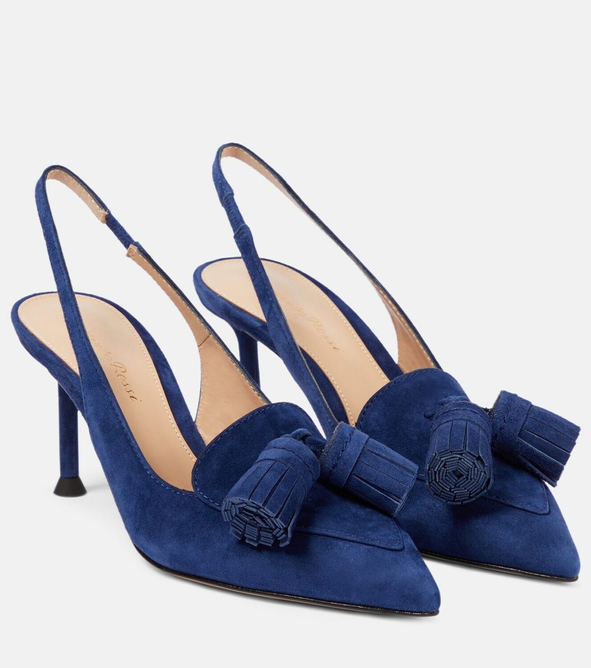 Gianvito Rossi Embellished suede slingback pumps Gianvito Rossi