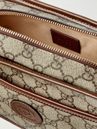 GUCCI - Leather-Trimmed Monogrammed Coated-Canvas Messenger Bag