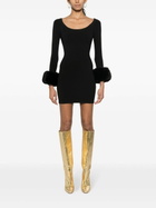 Alexander Wang Black Faux-Fur Cuff Mini Dress