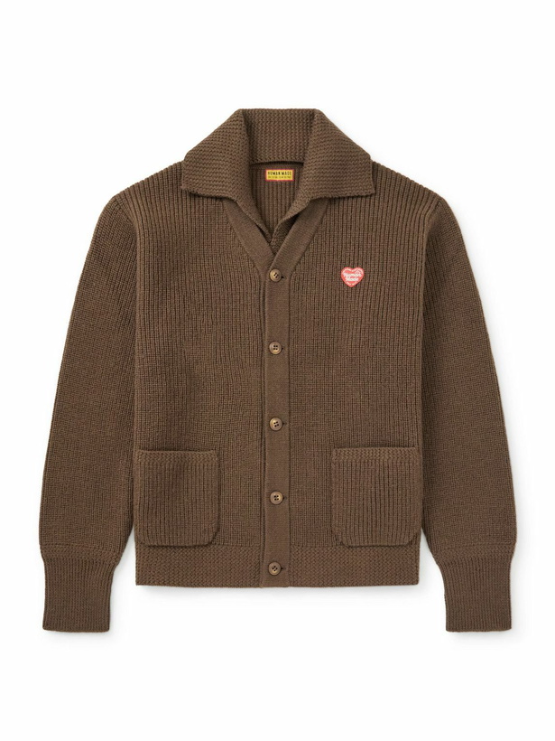 Photo: Human Made - Logo-Appliquéd Alpaca Cardigan - Brown