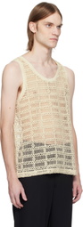 CMMN SWDN SSENSE Exclusive Beige Crocheted Cotton Tank Top