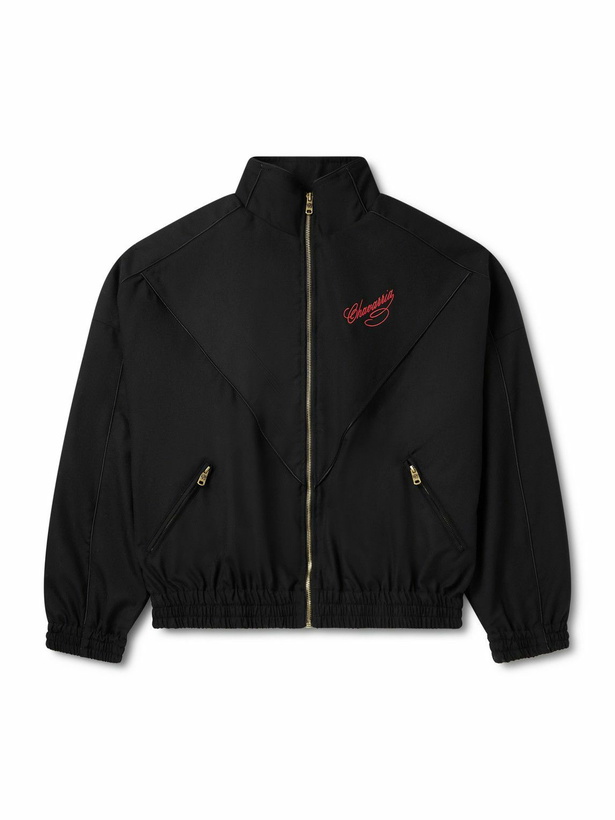 Photo: Willy Chavarria - Ruff Rider Logo-Embroidered Wool Bomber Jacket - Black