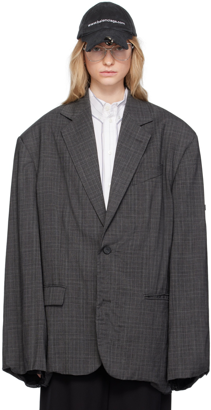 Balenciaga Gray Skater Tailored Blazer Balenciaga