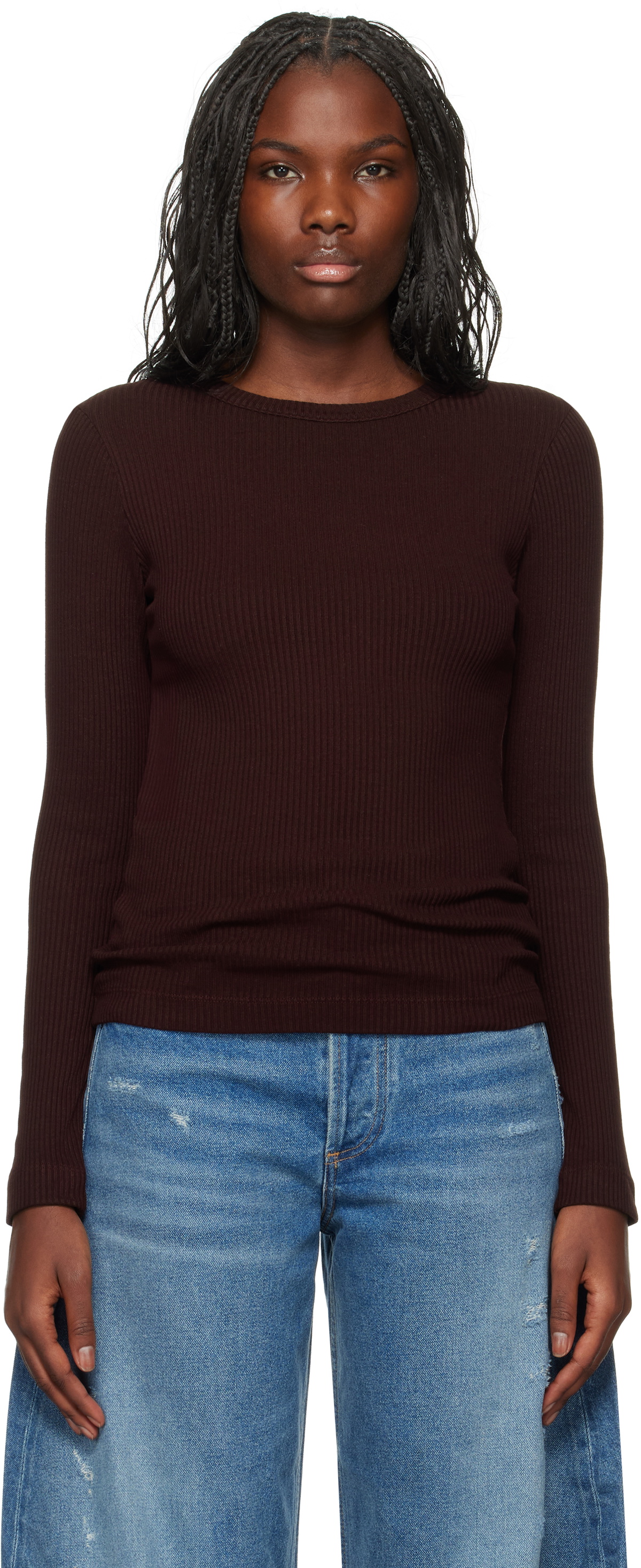 Citizens of Humanity Burgundy Bina Crewneck T-shirt