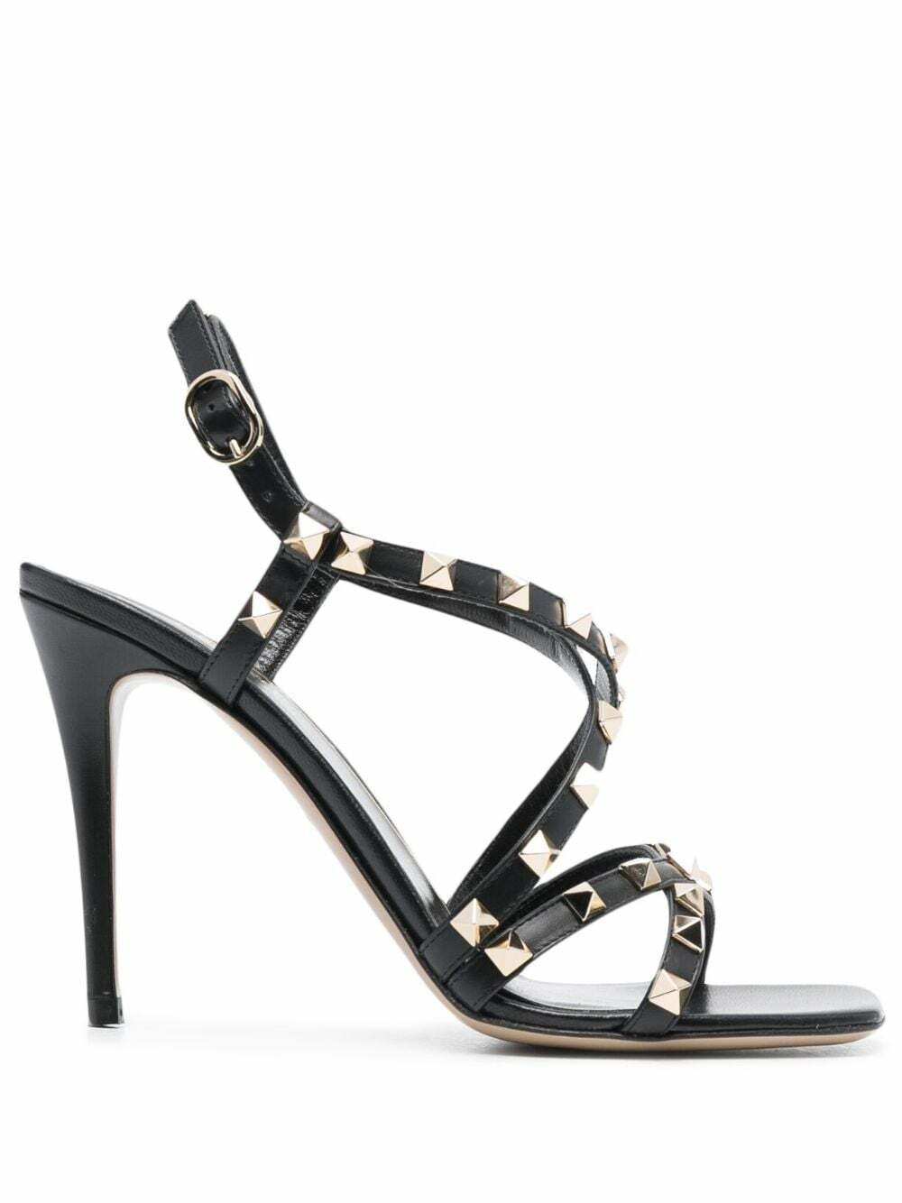 VALENTINO GARAVANI - Rockstud Leather Heel Sandals Valentino Garavani