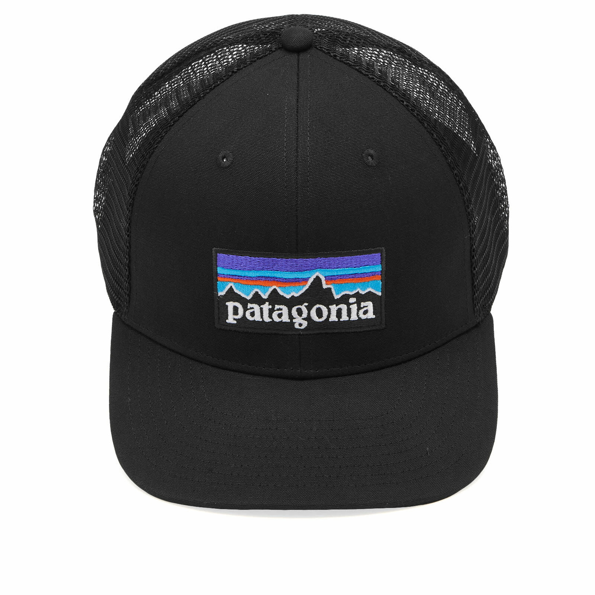 Patagonia P-6 Logo Trucker Cap in Black 