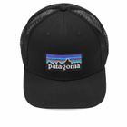 Patagonia P-6 Logo Trucker Cap in Black 