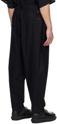 White Mountaineering Black Linen Trousers