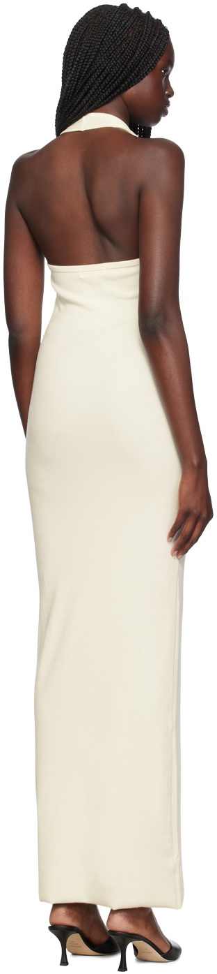 ÉTERNE Off-White Halter Maxi Dress