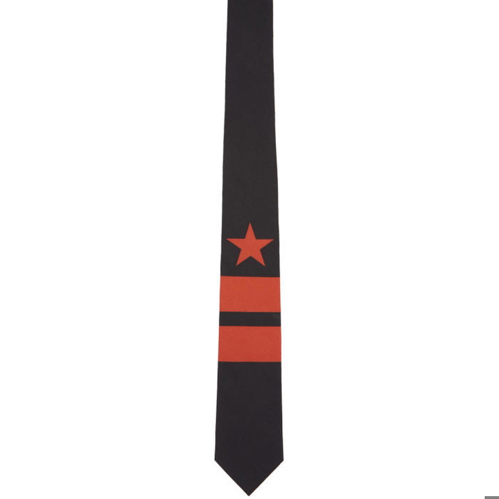 Photo: Givenchy Black and Red Star and Double Stripes Tie 