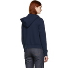 Maison Kitsune Navy Tricolor Fox Patch Zip Hoodie