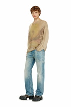 Diesel Linen jumper with faded Phoenix print - Knitwear Mens in Beige