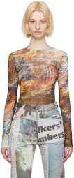 Serapis Multicolor Semi-Sheer Long Sleeve T-Shirt