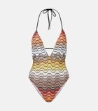 Missoni Halterneck lamé swimsuit