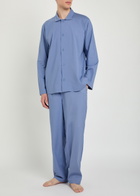 Boss Chris Logo-embroidered Woven Pyjama set Blue