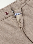 Rubinacci - Tapered Pleated Virgin Wool-Flannel Trousers - Neutrals